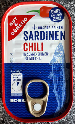 Sardinen Chili in Sonnenblumenöl mit Chili