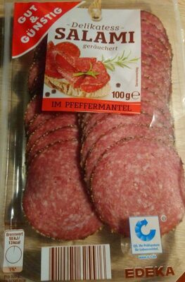 Salami geräuchert im Pfeffermantel