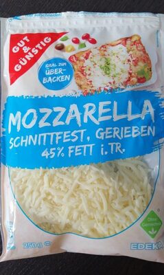 Mozzarella Schnittfest, Gerieben 45 % Fett