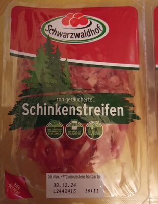 roh geräucherte Schinkenstreifen