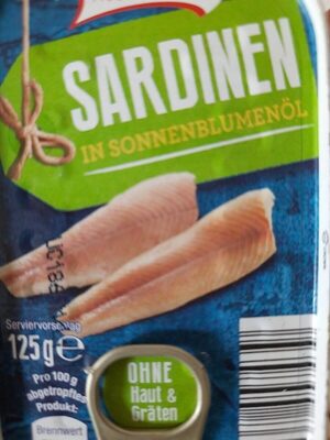 Netto Dreimaster Sardinen in Sonnenblumenöl 4316268457439 Sardinen ohne Haut und ohne Gräten 125 g