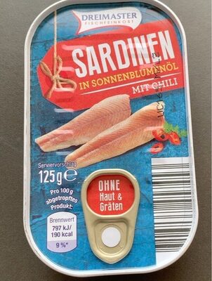 Sardinen in Sonnenblumenöl mit Chili