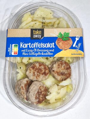 Kartoffelsalat mit Mini-Geflügelfrikadellen