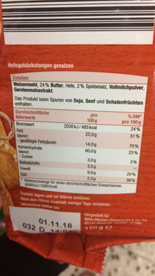 Salz-Gebäckstangen | mit Butter verfeinert