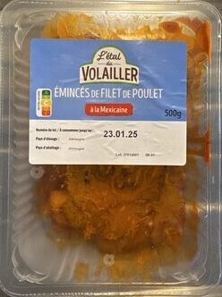 Emincés de filet de poulet à la Mexicaine