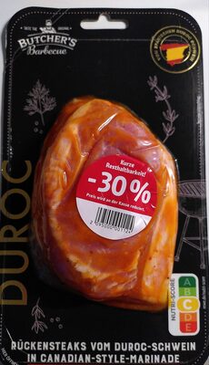Rückensteaks vom Duroc-Schwein in Canadian-Style-Marinade