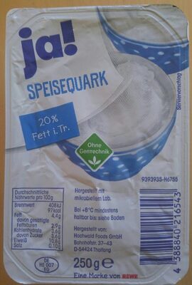 Ja! Speisequark 20% Fett i. Tr.