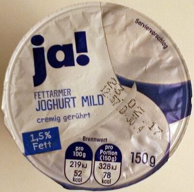 Fettarmer Joghurt Mild cremig gerührt