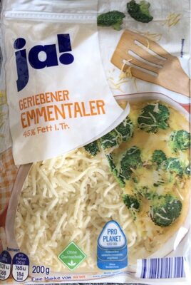 Ja! Geriebener Emmentaler 45% Fett