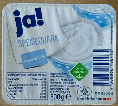 Speisequark Magerstufe