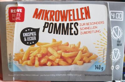 Pommes Frites für die Mikrowelle, vorgebacken und tiefgefroren