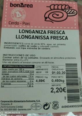 Longaniza fresca