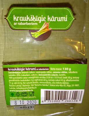 kraukšķīgie kārumi ar rabarberiem