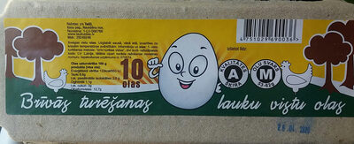 Brīvās turēšanas lauku vistu olas, A, M