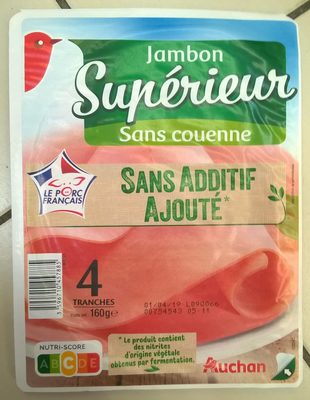 Jambon supérieur sans couenne sans additifs ajoutés