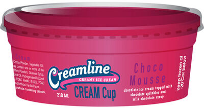 Creamline Cream Cup Choco Mousse - Vanilla Ice Cream Marbled with Chocolate Ice Cream and Topped with Chocolate Syrup