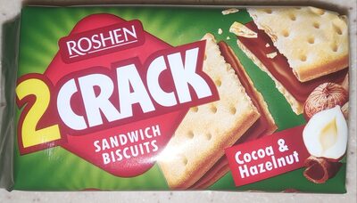 Печиво затяжне "2 Crack Sandwich Biscuits", з начинкою "Какао - Горіх"