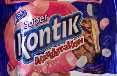 Super Kontik with strawberry-flavored marshmallow filling glazed cookie