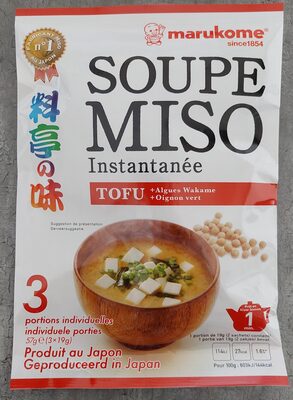 Soupe miso instantanée / Tofu + Algues Wakame + Oignons vert