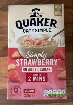 Simply strawberry no added sugar oatmeal With Milk