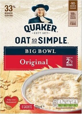 Quaker OAT so Simple Big Bowl Original Porridge
