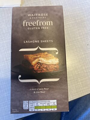 Free from gluten lasagne sheets