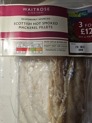 Boneless hot smoked mackerel fillets