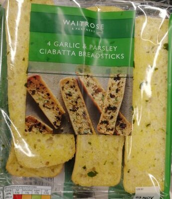 4 garlic and ciabatta breadsticks