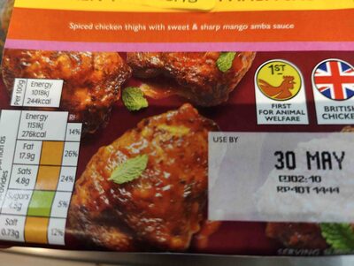 Chicken thighs with amba  sauce