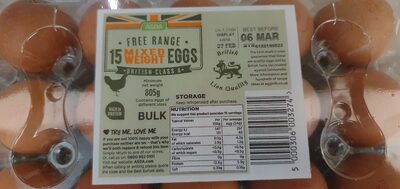 Asda free Range mixed weight Eggs