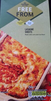 Lasagne free from gluten