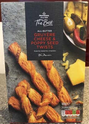 Gruyere cheese & poppy seed twists