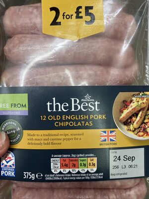 Morrisons the best old English chipolatas