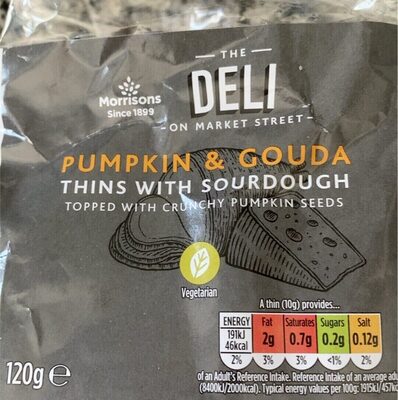 Pumpkin and gouda thins with sourdough