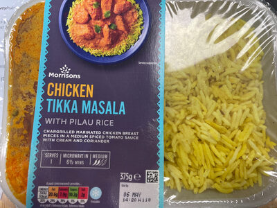 CHiken tikka masala with pilau rice