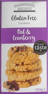 Gluten free cookies - oat and cranberry