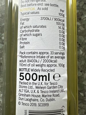 Tesco Light In Colour Olive Oil
