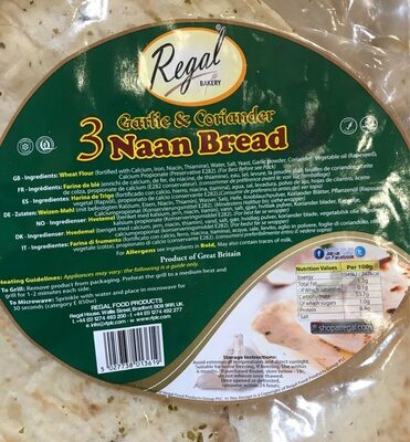 Garlic & coriander naan bread