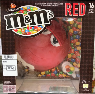 Gâteau 16 parts M&M's Chocolate RED