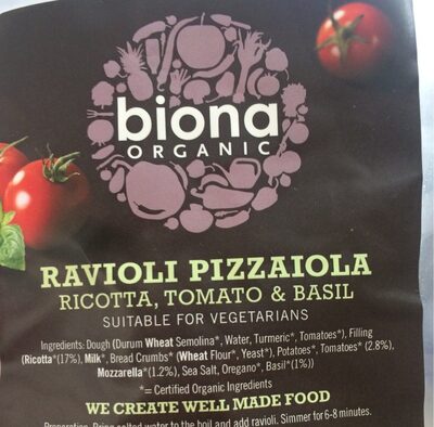 Raviolli pizzaiola
