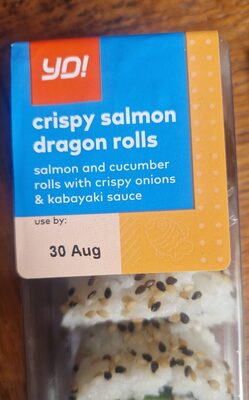 Yo! crispy salmon dragon rolls salmon and cucumber