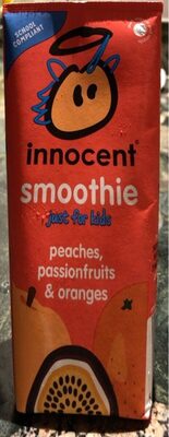innocent kids smoothie peaches, passion fruits & o