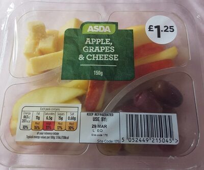 ASDA MILD & CRISP APPLE, GRAPES & CHEESE CREATED F
