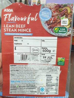 Irish Beef Lean Steak Mince