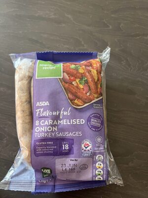 Caramalised onion turkey sausages