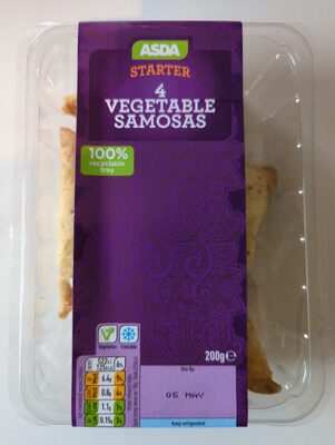 4 Vegetable Samosas (Starter)