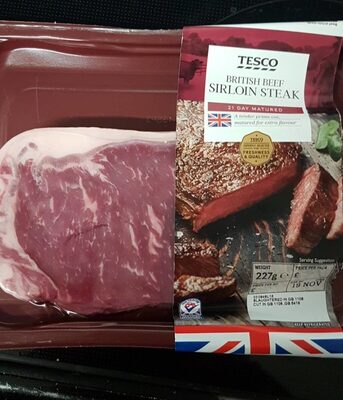 CERTIFIED STANDARDS TESCO BRITISH BEEF SIRLOIN STE