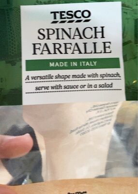 Spinach farfalle