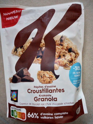 Pépites d'avoine croustillantes - copeaux de chocolat noir