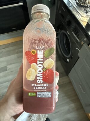 eat well M&S SMOOTHIE STRAWBERRY & BANANA BLENDED